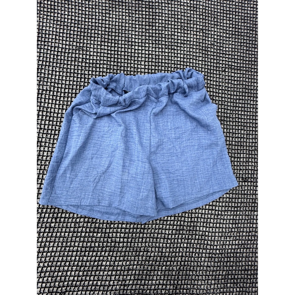 Awakening Paperbag Shorts‎ Womens Medium Blue Elastic Waist Casual